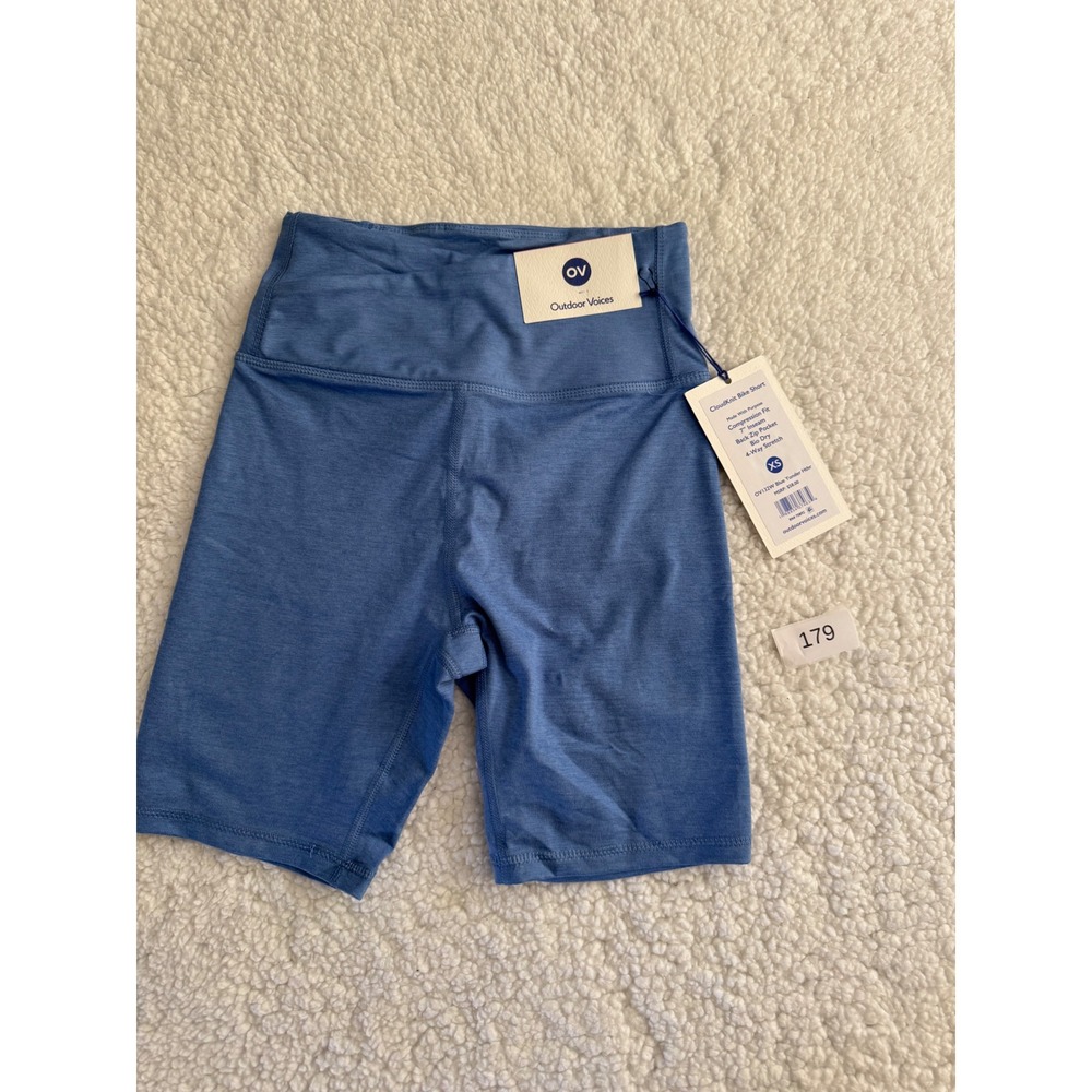 Outdoor Voices CloudKnit Bike Shorts Women XS Blue Yonder NWT 179